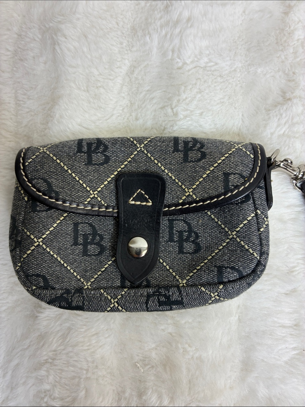 Dooney & Bourke Black and Tan Monogram Mini Crossbody Bag